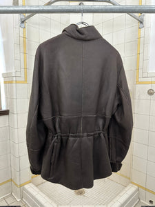 2000s Burberry Prorsum x Roberto Menichetti Brown Shearling Jacket with Interior Waist Cinch - Size L