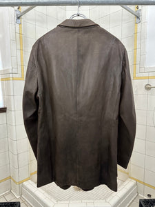 2000s Burberry Prorsum x Roberto Menichetti Brown Leather Blazer - Size L
