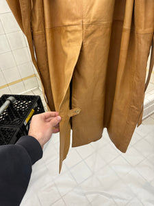 2000s Burberry Prorsum x Roberto Menichetti Tan Leather Trench Coat - Size L
