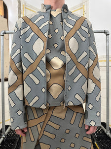 ss2001 Burberry Prorsum x Roberto Menichetti Modern Plaid Moto Jacket with Leather Detailing - Size L