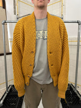 Load image into Gallery viewer, aw1991 Issey Miyake Yellow Heavy Gauge Sweater Cardigan - Size L