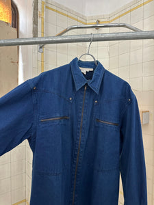 1980s Claude Montana Indigo Denim Western Shirt - Size XL