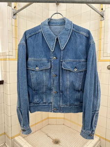1980s Claude Montana Light Wash Denim Trucker Jacket - Size S
