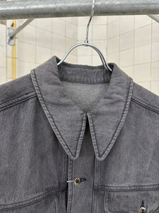 1980s Claude Montana Grey Stonewashed Denim Trucker Jacket - Size M