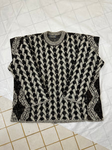 1980s Issey Miyake Boucle Square Pattern Sweater - Size M