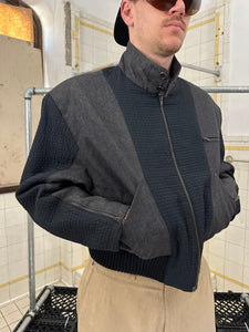 1980s Claude Montana Paneled Denim Jacket with Shoulderpads - Size L