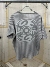 Load image into Gallery viewer, 1980s Issey Miyake Striped Knit Tee with Jacquard Back Graphic - Size M