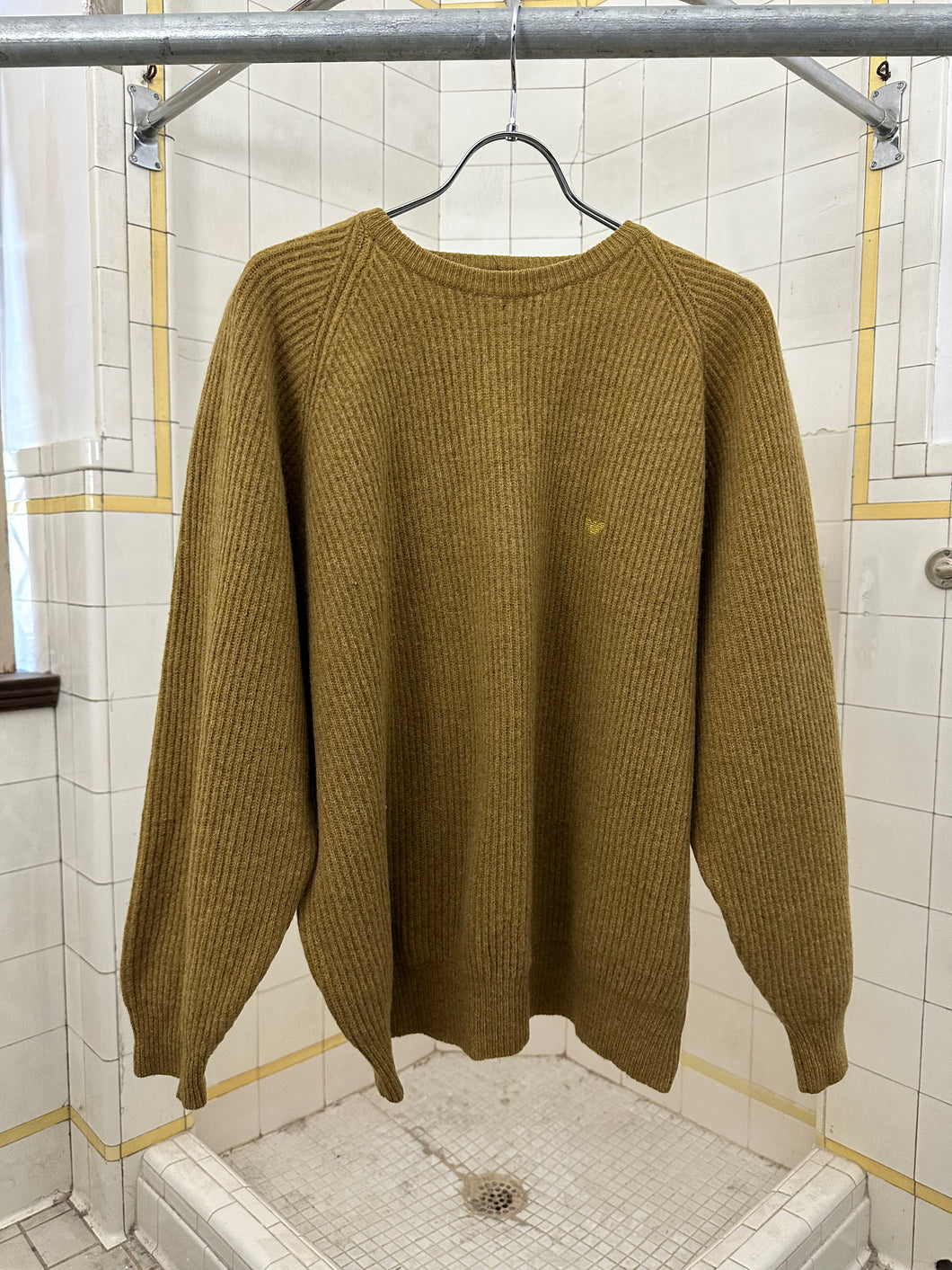 1980s Armani Wide Heavy Rib Knit Sweater - Size L
