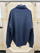 Load image into Gallery viewer, 1980s Issey Miyake Blue Scale Knit Turtleneck Sweater - Size L
