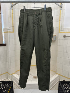 aw1985 Issey Miyake Green Parachute Pants with Cinching Side Zippers - Size M