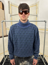 Load image into Gallery viewer, 1980s Issey Miyake Blue Scale Knit Turtleneck Sweater - Size L