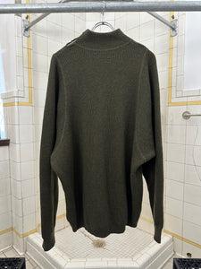 1980s Marithe Francois Girbaud Batwing Rib Knit Sweater with Zippered Collar - Size L