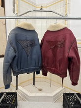 Load image into Gallery viewer, aw1983 Claude Montana Blue Fighter Jet Shearling Jacket - Size L