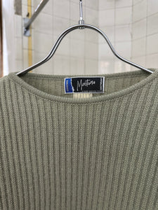 1980s Claude Montana Multi-Gauge Mint Green Sweater - Size L