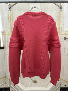 1980s Claude Montana Braided Knit Accent Sweater - Size L