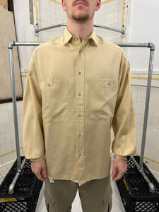 1980s Claude Montana Silk Patch Pocket Shirt - Size M