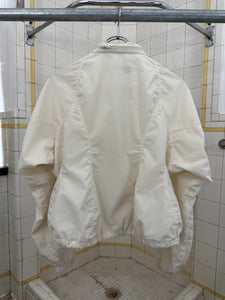 2000s Issey Miyake Off-white Translucent Cropped Technical Jacket with Packable Hood - Size M