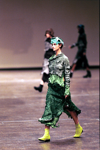 aw1999 Issey Miyake Crinkled Iridescent Bolero Top - Size Women's L