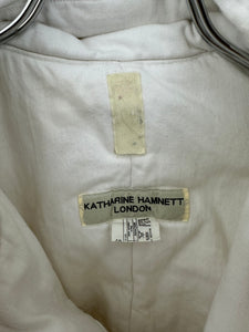 1980s Katharine Hamnett Padded Cotton Double Breasted Bomber - Size OS