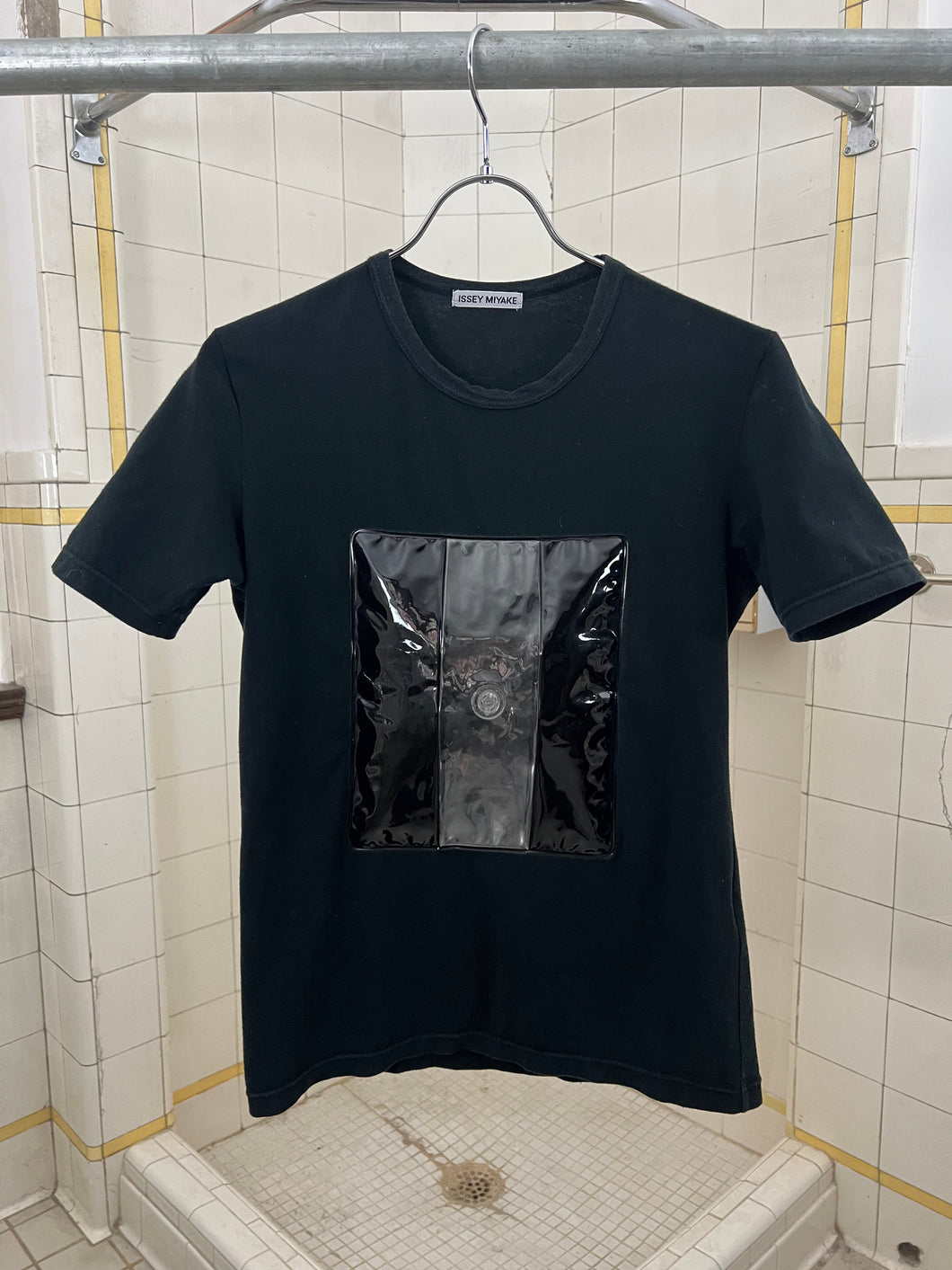 ss1996 Issey Miyake Tee Shirt with Inflatable Plastic Chest - Size M