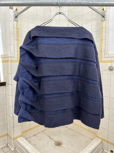1980s Issey Miyake Blue Twisted Layered Sweater - Size M
