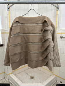 1980s Issey Miyake Beige Twisted Layered Sweater - Size M