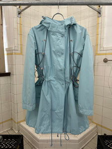 ss2004 Issey Miyake Light Blue Bungee Cord Long Raincoat - Size M