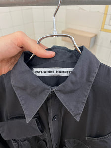 1980s Katharine Hamnett Multi Pocket Light Cotton Shirt - Size L