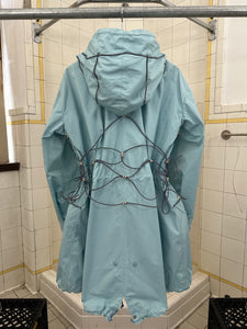 ss2004 Issey Miyake Light Blue Bungee Cord Long Raincoat - Size M