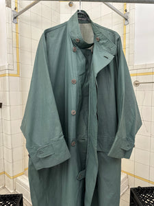 1980s Issey Miyake Aqua Polyurethane Coated Cotton Squid Coat - Size M/L