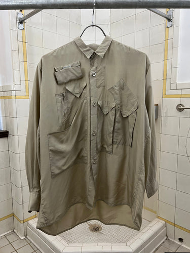 1980s Katharine Hamnett Silk Multi-Pocket Cargo Shirt - Size M