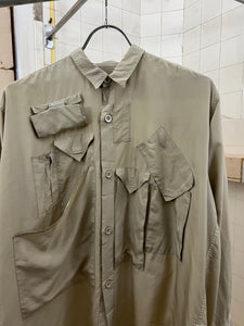 1980s Katharine Hamnett Silk Multi-Pocket Cargo Shirt - Size M
