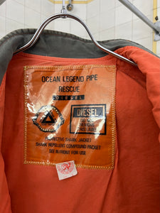 1980s Diesel Grey Protective Shark Vest with Trim - Size L