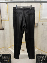 Load image into Gallery viewer, aw1996 Issey Miyake Brown Leather Moto Trousers with Ribbed Knee Panels - Size S