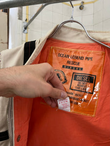 1980s Diesel Beige Protective Shark Vest with Trim - Size M