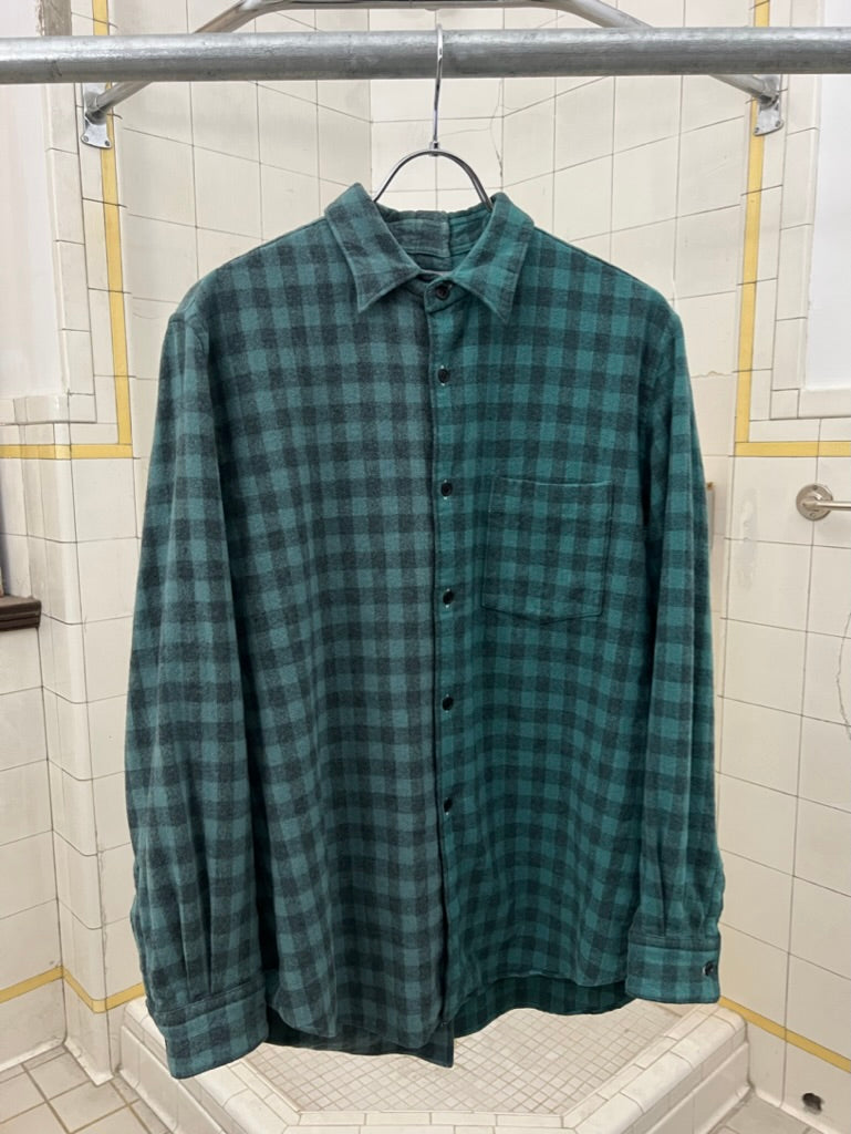 2000 CDG Homme Split Plaid Flannel Shirt - Size M
