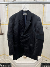 Load image into Gallery viewer, ss1996 Issey Miyake Black Nylon Futuristic Blazer with Ribbed Panels - Size L