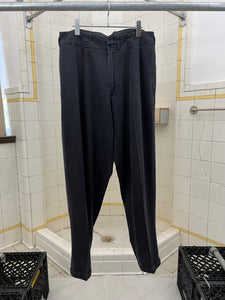 1980s Katharine Hamnett Black Center Seamed Tapered Trousers - Size L