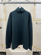 Load image into Gallery viewer, 1990s World Wide Web Aqua Turtleneck with Overlock Stitching Detail - Size L