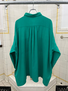 ss1995 Issey Miyake Oversized Teal Object Dyed Shirt - Size XL