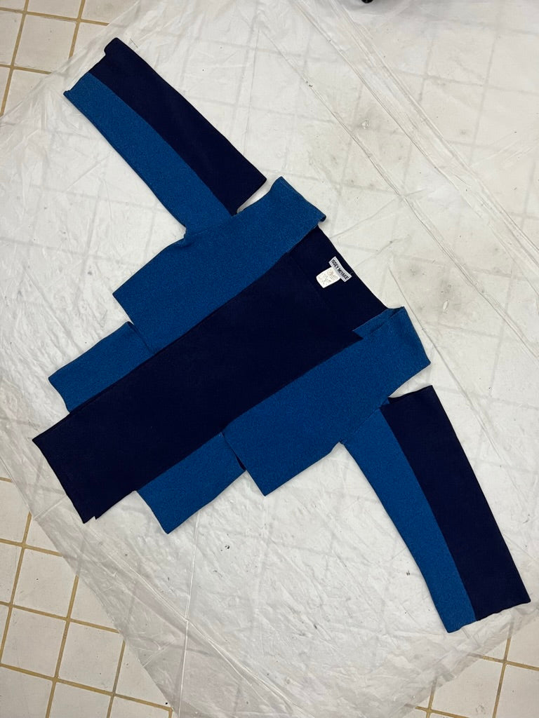 ss1991 Issey Miyake Paneled Cutout Blue Top - Size M