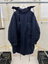 Load image into Gallery viewer, 1980s Katharine Hamnett Padded Canvas Double Breasted Parka with Packable Hood - Size OS
