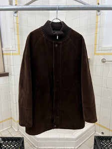 2000s Samsonite 'Travel Wear' Extended Brown Corduroy Jacket - Size L