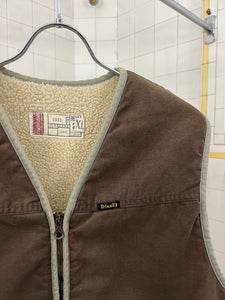 1980s Diesel Brown Fleece-Lined Hunting Vest - Size XL