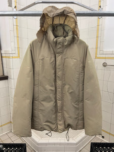 Late 1990s Mandarina Duck Khaki Down Jacket with Packable Hood - Size L
