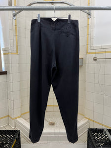 1980s Katharine Hamnett Black Center Seamed Tapered Trousers - Size L