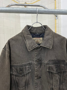 1990s Armani Faded Padded Denim Trucker Jacket - Size L