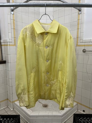 ss1993 Yohji Yamamoto Yellow Silk Embroidered Dragon Jacket - Size XL