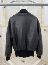 Load image into Gallery viewer, 1980s Katharine Hamnett Black Leather Bomber Jacket - Size M