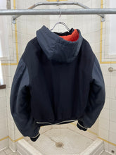 Load image into Gallery viewer, aw1983 Armani Navy Wooden Toggle Closure Bomber with Removable Hood - Size M